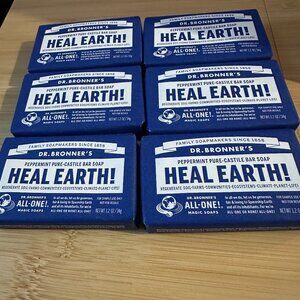6 Dr Bronner's All One Peppermint Pure Castile Bar Soaps TRAVEL SIZE 1.2oz